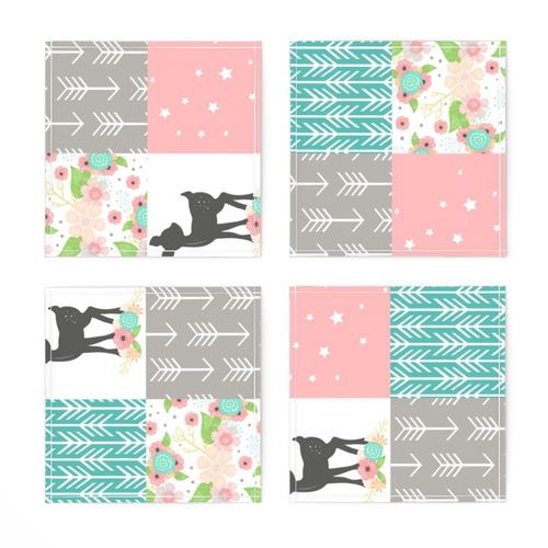 Floral Deer Patchwork