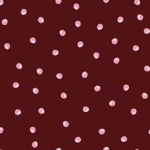 Painted Dots Pink on Red