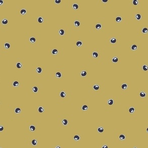 Painted Dots Navy on Gold