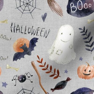 8" Halloween Night // Gray Linen