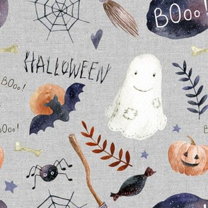 8" Halloween Night // Gray Linen