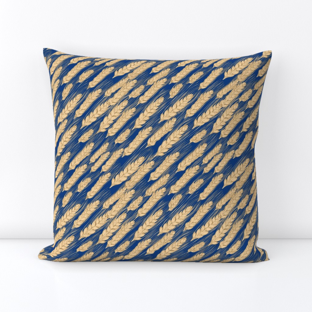 Bountiful Wheat, navy blue