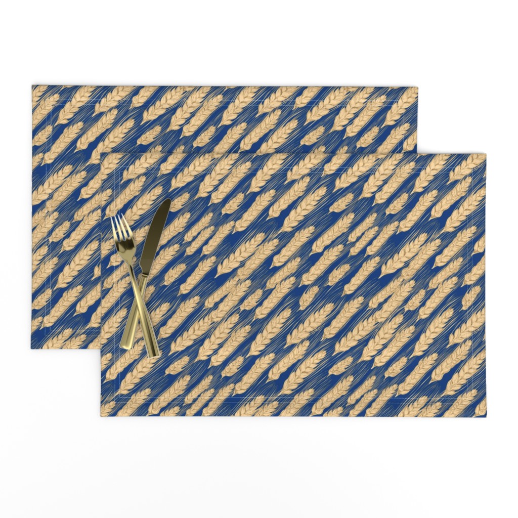 Bountiful Wheat, navy blue