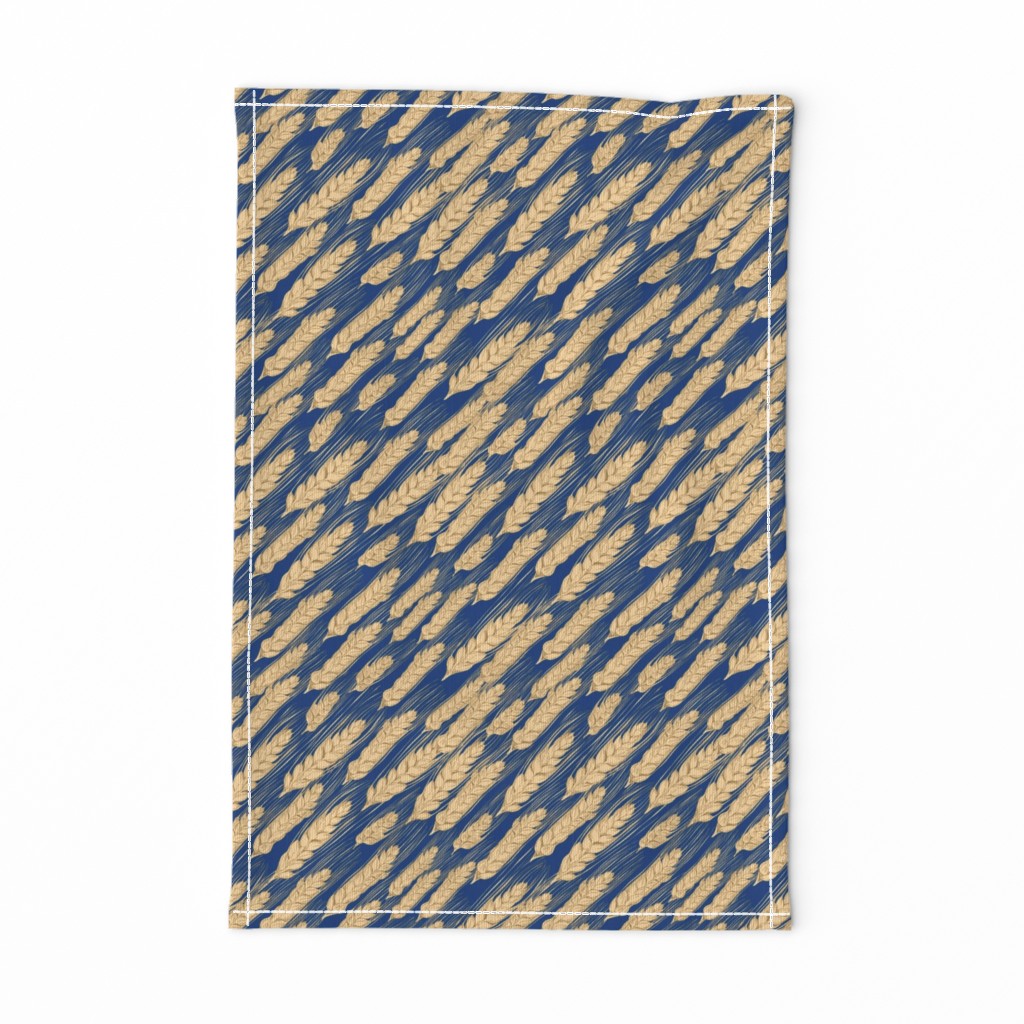 Bountiful Wheat, navy blue