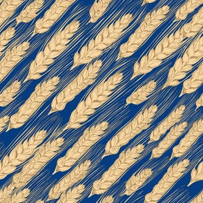 Bountiful Wheat, navy blue