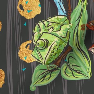 chameleon tea towel