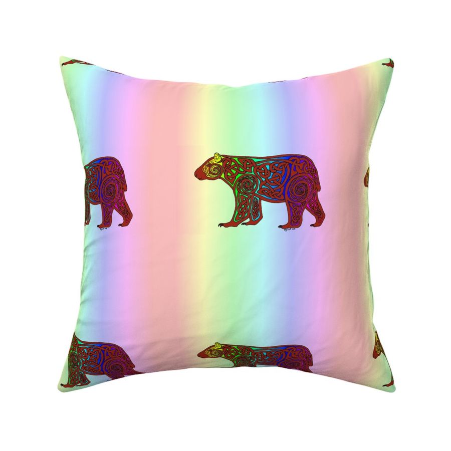 Celtic Rainbow Bear Square