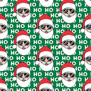 Santa Claus w/ sunnies - HO HO HO green - Christmas