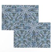 Loopy tulip, Batik, Blue gray