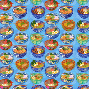 Ramen Mania with Blue mum background