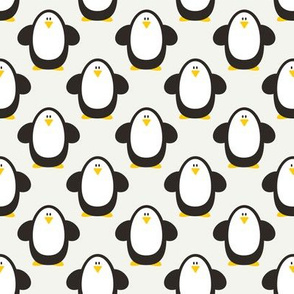 Penguins on white
