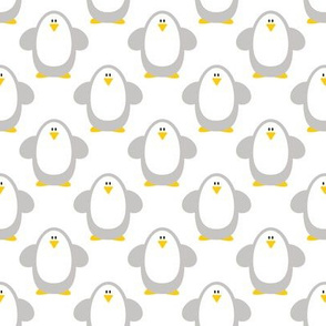 Light grey penguins on white