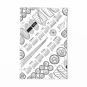 Calendar Sunday Sushi Coloring Spoonflower