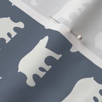 White bears on blue