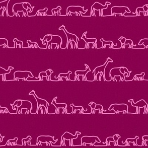 Safari Outlines on Pink