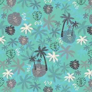 Palms in turquoise