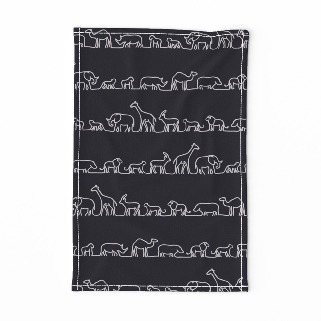 Safari Outlines Teatowel