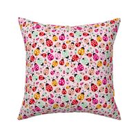 Colorful lady bugs illustration pattern for girls