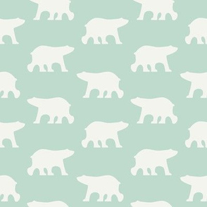 White bears on light green