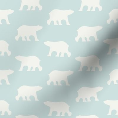 White bears on light blue