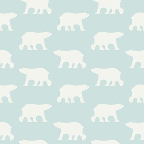 White bears on light blue