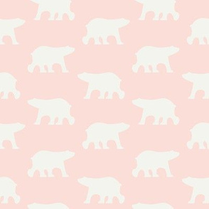 White bears on pink