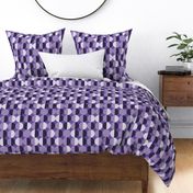 Mid-century modern retro circles grape purple