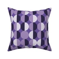 Mid-century modern retro circles grape purple