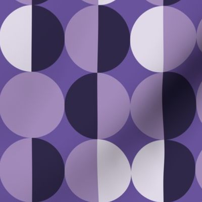 Mid-century modern retro circles grape purple