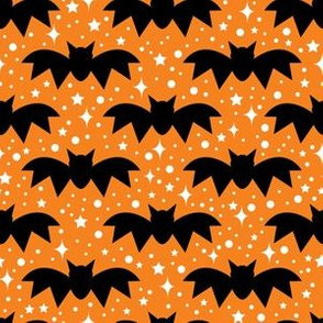 bats with sparkles on orange 