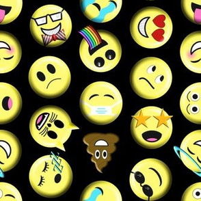 Emojis on black large scale