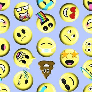 Emojis on blue large scale