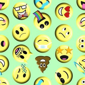 Emojis on green large scale