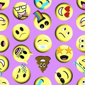 Emojis on purple large scale