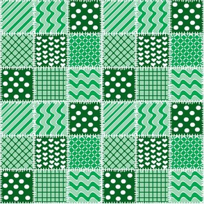 patchwork in green