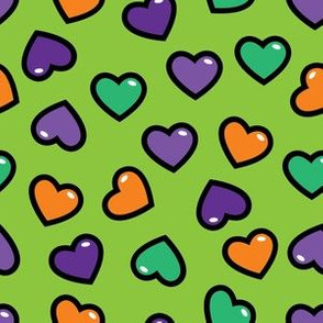 halloween hearts on lime