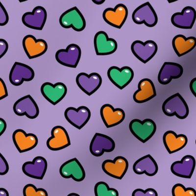 halloween hearts on light grape