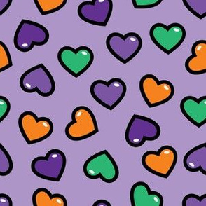 halloween hearts on light grape