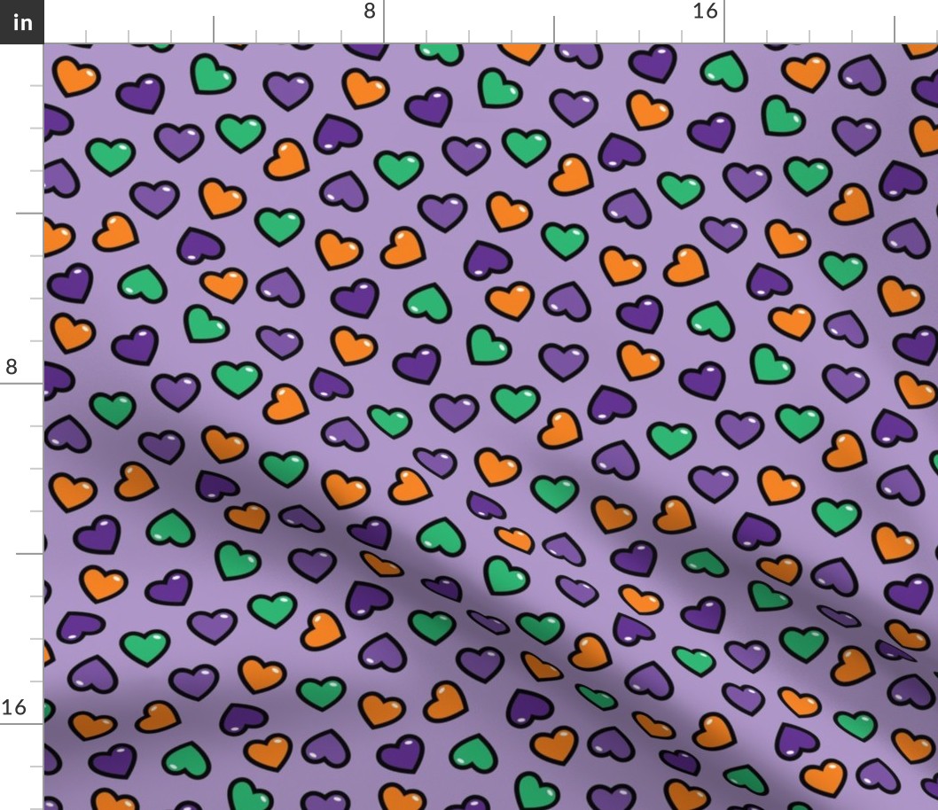 halloween hearts on light grape