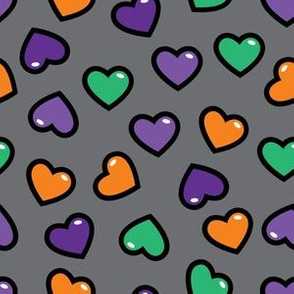 halloween hearts on gray