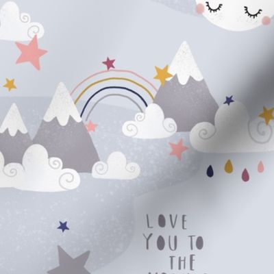 Love you to the moon and back - grey