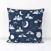 Love you to the moon and back - navy blue