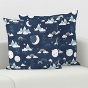 Love you to the moon and back - navy blue