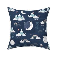 Love you to the moon and back - navy blue