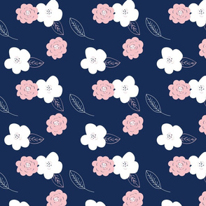 Pink and Navy Floral