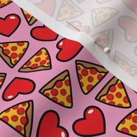 pizza with hearts on pink