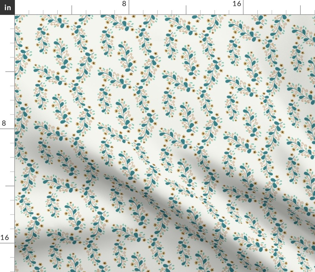 Teal Swirl Decorative// Brown and Teal // 8x8