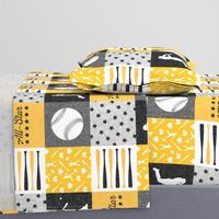 All-star - black and gold-  baseball patchwork wholecloth C18BS