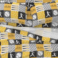 All-star - black and gold-  baseball patchwork wholecloth C18BS