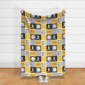 All-star - black and gold-  baseball patchwork wholecloth C18BS